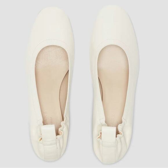 EVERLANE The Day Heel White Bone Stacked Shoes Slip On Italian Leather 8.5 NEW - Picture 2 of 14